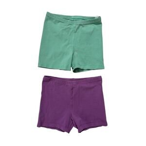 PRIMARY Under Short Set Size 6-7 Kids Green Purple Cotton Stretch Bike Short